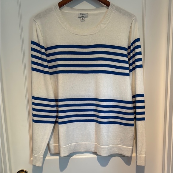 J. Crew Factory Sweaters - J Crew Factory Teddie striped 100% cotton crewneck sweater